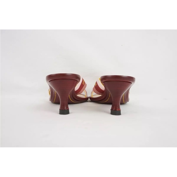 Louis Vuitton Vintage Double Strap Mule Heels In Burgundy Red - Women's EU 36.5 - Picture 10 of 16